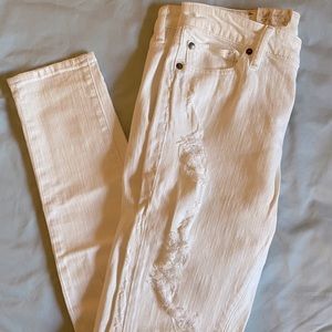 Denim & Supply Ralph Lauren Distressed White Skinny Jeans